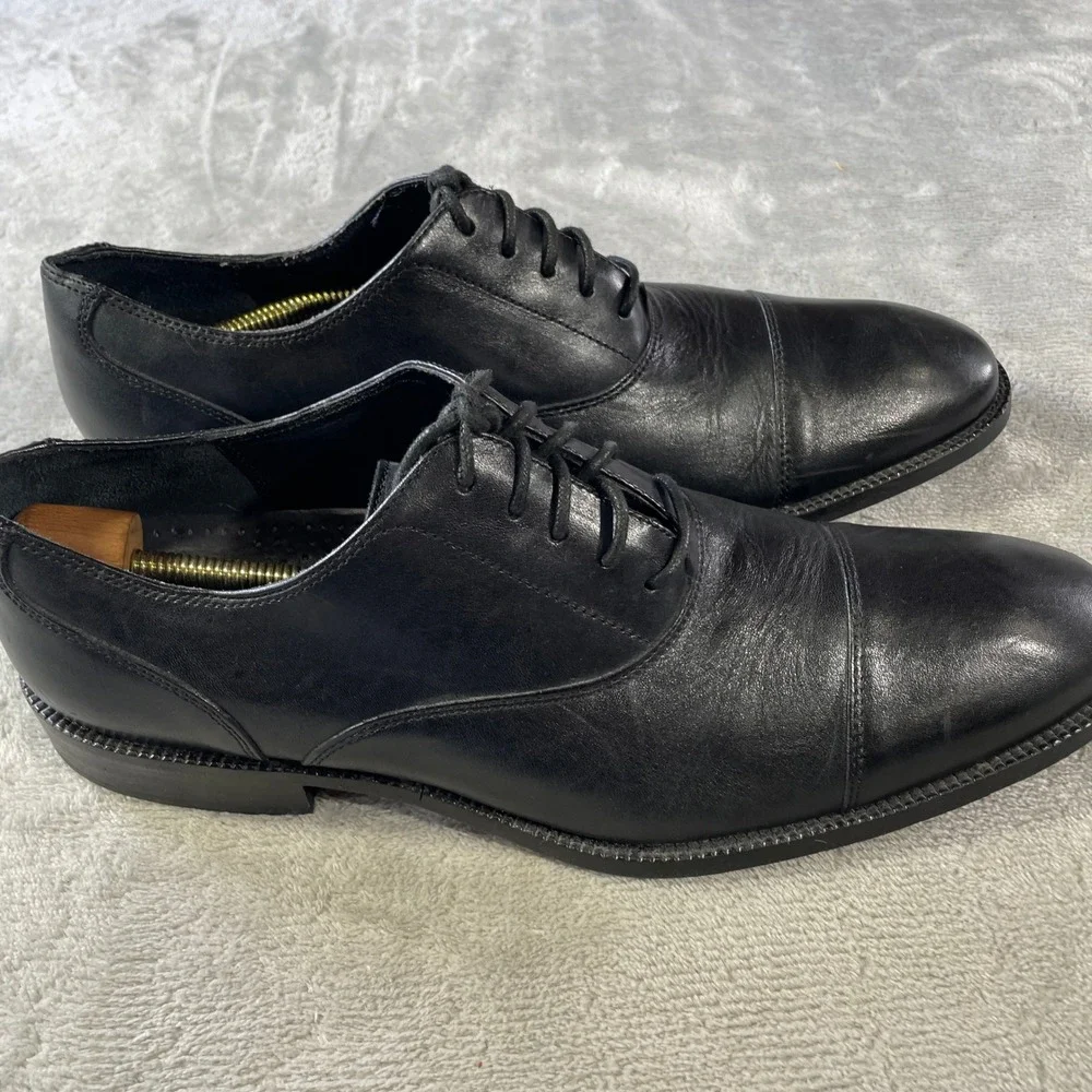 Cole Haan Oxford Dress‎ Shoes Mens 10 Black Leather Cap Toe Office Casual Career